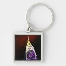 Chrysler Building - Purple and Red - NYC Key Chain