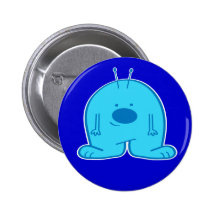 Chubby Blue Alien Button
