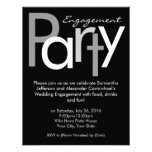 Chunky Black and White Engagement Party Invitation