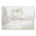 Church bells n floral wedding white greeting cards