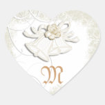 Church bells n floral wedding white sticker
