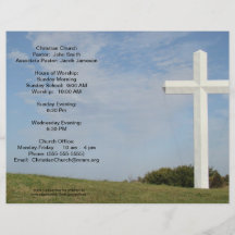 Church Bulletins, White cross, customise Flyer