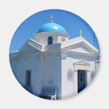 Church in Mykonos Fridge Magnets