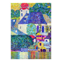 Church in Unterach on Lake Atter Klimt St Wolfgang Invite