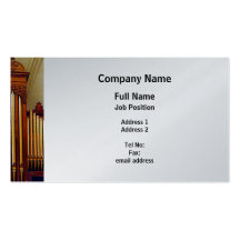 Church Organ - Platinum Finish Business Card Template
