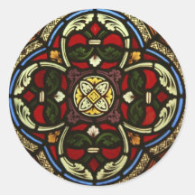 Church Stained Glass Round Sticker