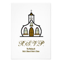 Church Wedding RSVP Personalized Invitation