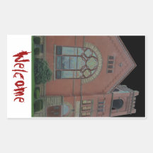 Church Welcome Rectangular Stickers