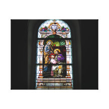 church window from brezje-slovenia stretched canvas print