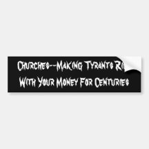 Churches Heart Money Bumper Sticker