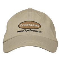 Cigar Geeks Embroidered Cap with Logo and Address Embroidered Hat