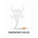 Cigarette with scull smoke, anti smoking postcard