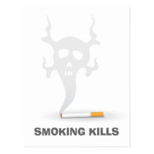 Cigarette with scull smoke, anti smoking postcard