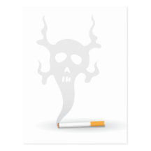 Cigarette with scull smoke, anti smoking postcard