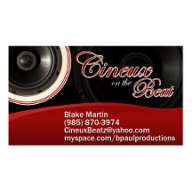 Cineux on the Beat Business Card Templates