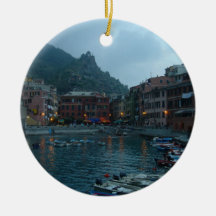 Cinque Terre at Dusk Christmas Tree Ornament
