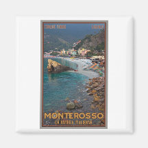 Cinque Terre - Morning Monterosso Beach Fridge Magnet