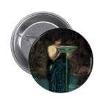 Circe Invidiosa, JW Waterhouse, Vintage Victorian Pinback Buttons