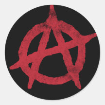 'circle a' anarchy symbol round sticker