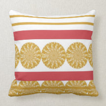 Circle Design Stripe American MoJo Pillow