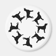 Circle of Black Labs Magnets
