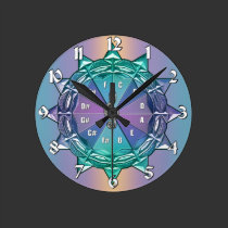 Circle of Fifths Mandala Music Clock wall clocks