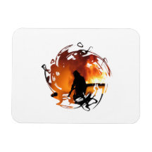 Circle Of Flames Rectangular Magnet
