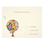 Circle of Love Flower Tree Wedding RSVP Personalized Invitations