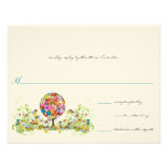 Circle of Love Flower Tree Wedding RSVP Custom Announcement