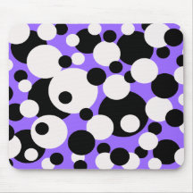 Circles in black & white on purple mousepad
