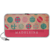 Circles Pink Aqua Travelling Speakers