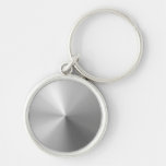 Circular Brushed Aluminium Textured Key Chain