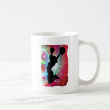 Circular Colorburst with Cheerleader Coffee Mugs