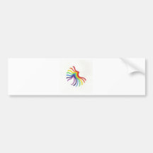 Circular Rainbow Bumper Stickers