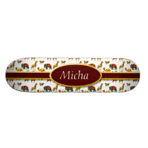 Circus Animal Fun Monogram Skate Board Decks