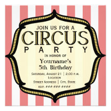 Circus Birthday Party Invitation