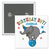 Circus Elephant 1st Birthday Pin