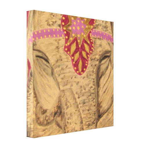Circus Elephant Stretched Canvas Print