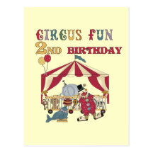 Circus Fun 2nd Birthday Tshirts and Gifts Post Card