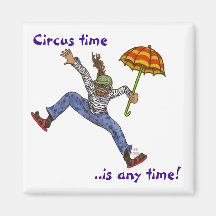 Circus time refrigerator magnets