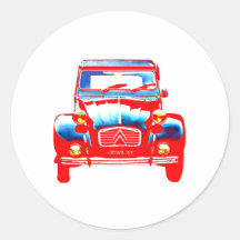 Citroen 2CV 2 Round Stickers