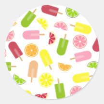 Citrus Fruit Ice Pop Envelope Seal Sticker