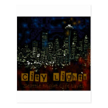 City Lights Seattle Postcard