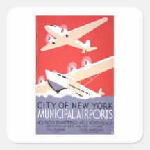 City Of New York Airports Square Sticker