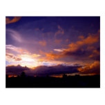 City sunset postcard