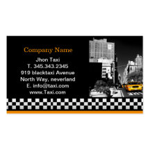 City taxi in black business card templates