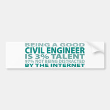 Civil Engineer 3% Talent Bumper Stickers