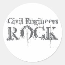 Civil Engineers Rock Round Stickers