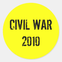 CIVIL WAR 2010 ROUND STICKER
