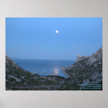 Clair de lune au dessus de Sormiou Poster